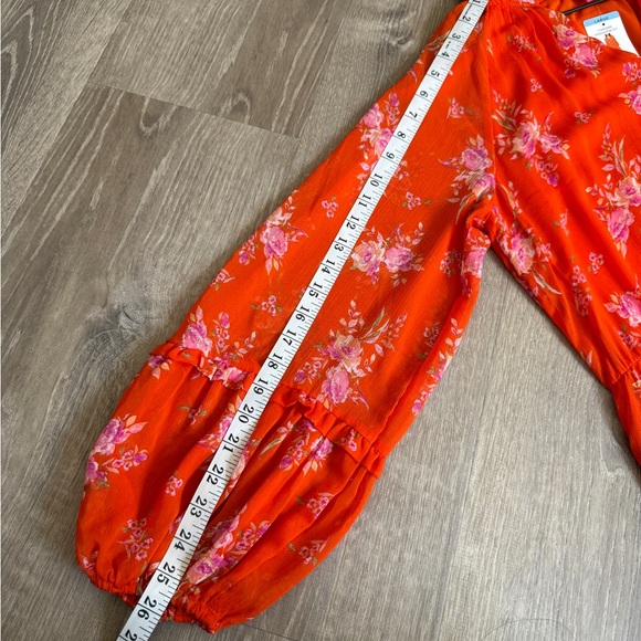 Vince Camuto Orange Floral Women's Dress-Size L- NWT - Picture 13 of 15